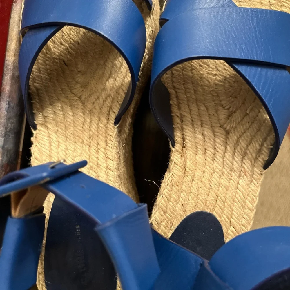 Céline buckle platform Espadrilles sandals SZ 39 9 - Picture 8 of 8